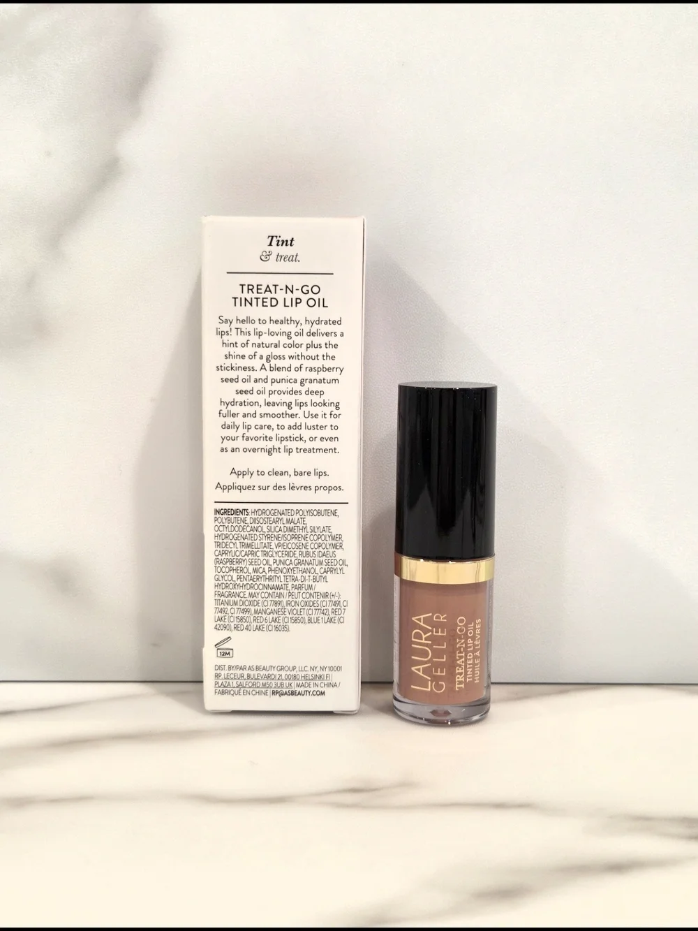 LAURA GELLER Treat-n-Go Tinted Lip Oil In Finish Line (Dusty Pink) 3.8ml - NIB